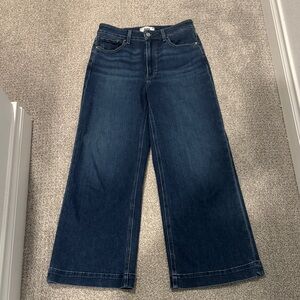 PAIGE Anessa Dark Indigo Wide Leg Jeans, Size 27 (fit like 28/29)